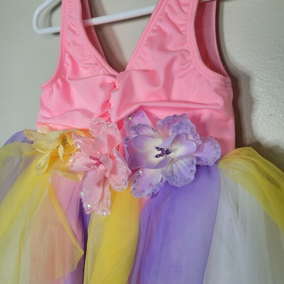 Curtain Call Costumes CSM Childs Small Leotard Dance Tulle Butterfly Wings Pink - Picture 15 of 16